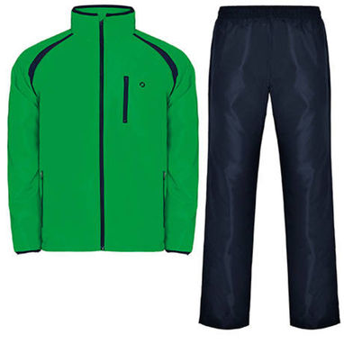Чоловічий спортивний костюм в поєднанні з курткою та брюками, колір темно-синій, яскраво-зелений  розмір S - CH03030155226- Фото №1