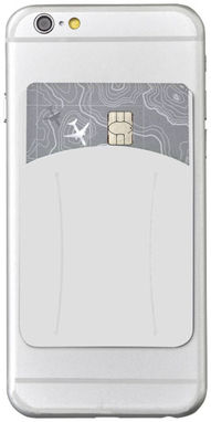 Силиконовый картхолдер для телефона с отверстием для пальца, цвет белый - 13427002- Фото №1