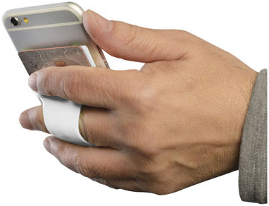 Силиконовый картхолдер для телефона с отверстием для пальца, цвет белый - 13427002- Фото №5