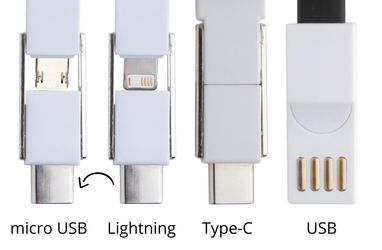 Брелок-зарядный кабель USB Hedul, цвет черный - AP721046-10- Фото №2
