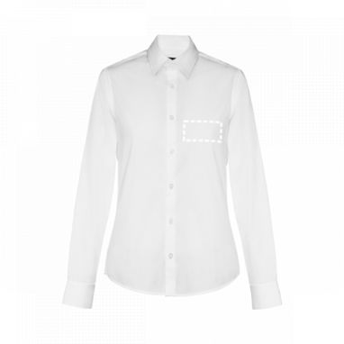 BATALHA WOMEN. Женская рубашка popeline, цвет белый  размер L - 30214-106-L- Фото №3