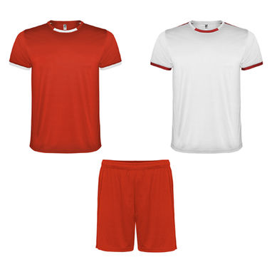 RACING Спортивный комплект унисекс, состоящий из 2 футболок и 1 шорт, цвет белый, красный  размер 8 - CJ0452250160- Фото №1
