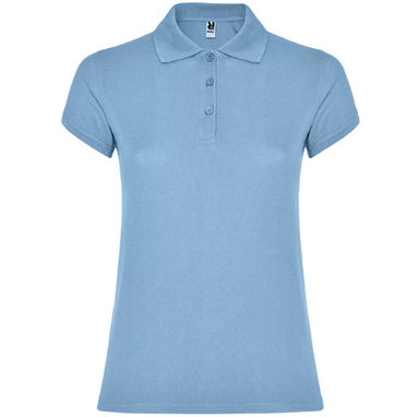 STAR WOMAN Женская футболка-поло с коротким рукавом, цвет небесно-голубой  размер S - PO66340110- Фото №1