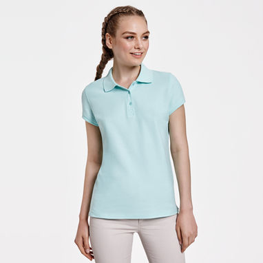 STAR WOMAN Женская футболка-поло с коротким рукавом, цвет небесно-голубой  размер S - PO66340110- Фото №2