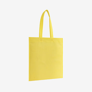 Сумка з нетканого матеріалу без ластовиці з довгою ручкою під колір сумки, колір жовтий - BO7506M1403- Фото №2