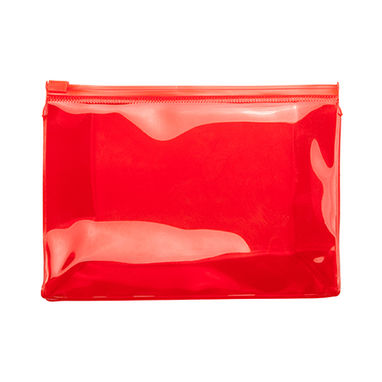 Косметичка из полупрозрачного PVC с воздухонепроницаемой прокладкой, цвет красный - BO7511S160- Фото №1
