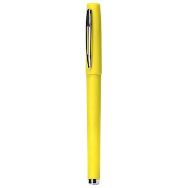 COLOMA Ручка-роллер с металлическими зажимом и наконечником, цвет желтый - HW8017S103- Фото №1