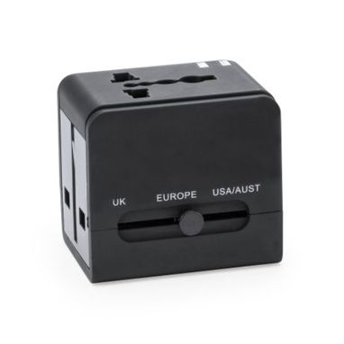 Универсальный компактный выдвижной адаптер для путешествий (Европа, цвет черный - IA3013S102- Фото №1