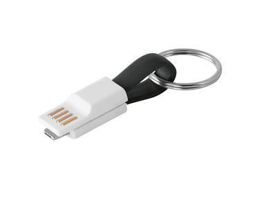 USB-кабель з роз'ємом 2 в 1, колір чорний - 97152-103- Фото №1