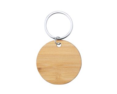 Бамбуковий брелок для ключів, круглий Sonek, колір натуральний - AP721973-A- Фото №1