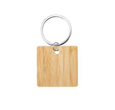 Бамбуковий брелок для ключів, квадратний Sonek, колір натуральний - AP721973-C- Фото №1