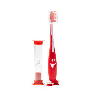 Набор зубных щеток с песочными часами, цвет красный - CI9946S260- Фото №1