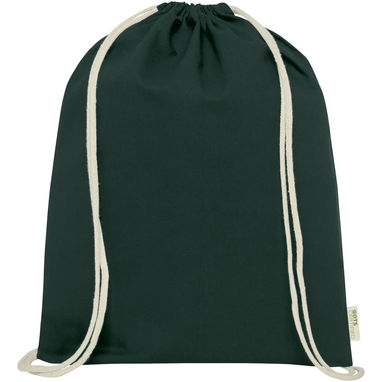 Orissa, рюкзак со шнурком из органического хлопка плотностью 140 г/м², соответствующего требованиям стандарта, цвет темно-зеленый - 12061264- Фото №2