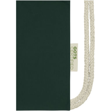 Orissa, рюкзак со шнурком из органического хлопка плотностью 140 г/м², соответствующего требованиям стандарта, цвет темно-зеленый - 12061264- Фото №3