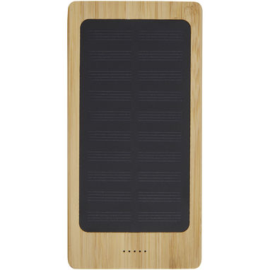 Alata Портативний зарядний пристрій на сонячній батареї 8000 мАг, виготовлений з бамбуку, колір бежевий - 12425702- Фото №3