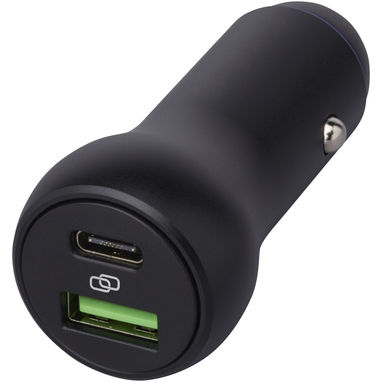 Pilot Автомобильное зарядное устройство с двумя разъемами USB-C/USB-а 55Вт, цвет сплошной черный - 12425990- Фото №1