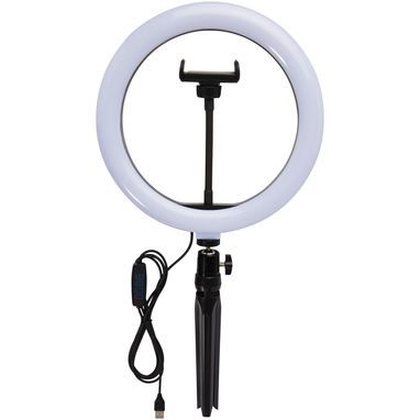 Studio Кольцевая лампа с держателем для телефона и штативом, цвет сплошной черный - 12424890- Фото №3