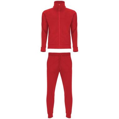 Комбинированный спортивный костюм с кофтой и брюками, цвет красный  размер S - CH64100160- Фото №1