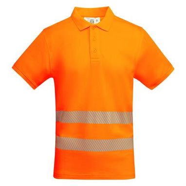 Техническая мужская хорошо видимая рубашка·поло с коротким рукавом с воротником в рубчик 1x1, цвет флуоресцентный оранжевый  размер 2XL - HV931805223- Фото №1