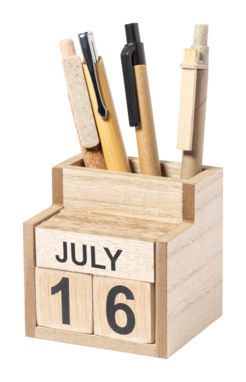 Підставка для ручки з вічним календарем Laorek, колір натуральний - AP722703- Фото №4