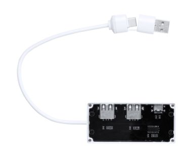 Прозрачный USB-хаб Hevan, цвет белый - AP733375-01- Фото №3