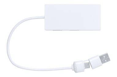 Прозрачный USB-хаб Hevan, цвет белый - AP733375-01- Фото №4