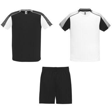 Спортивный костюм унисекс: две футболки и одни шорты, цвет белый, черный - CJ0525010102- Фото №1