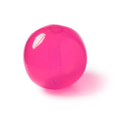 Полупрозрачный пляжный мяч из ПВХ, цвет фуксия - FB1259S140- Фото №1