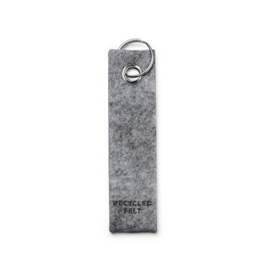Прямокутний брелок для ключів із фетру, колір сірий - KO1145S147- Фото №1