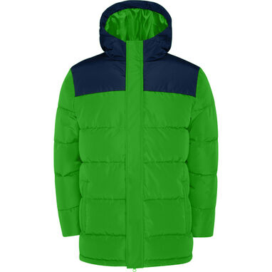 Утепленная куртка с фиксированным капюшоном, цвет зеленый - PK50750522655- Фото №1