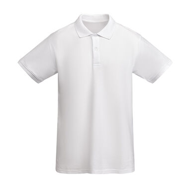 Рубашка-поло с короткими рукавами из органического хлопка, сертифицированного OCS, цвет белый - PO66170201- Фото №1