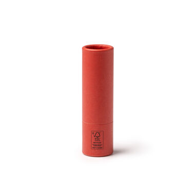 Бальзам для губ в футляре из переработанного картона, цвет красный - SB1486S160- Фото №1