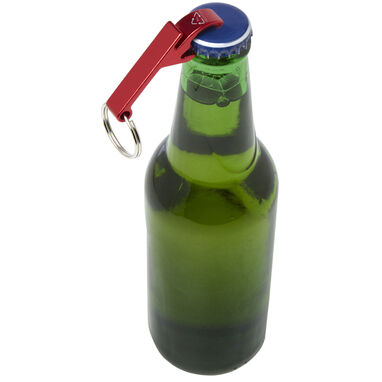 Открывалка для бутылок и банок Tao RCS из переработанного алюминия с брелоком, цвет красный - 10457121- Фото №3