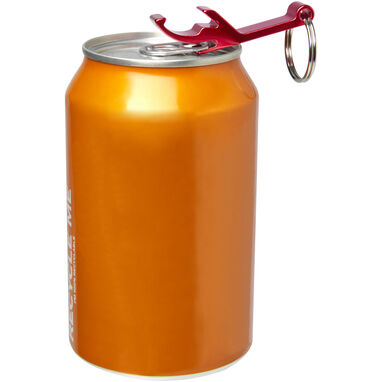 Открывалка для бутылок и банок Tao RCS из переработанного алюминия с брелоком, цвет красный - 10457121- Фото №4
