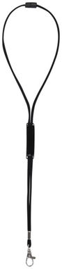 Шнурок Landa с регулируемой вставкой, цвет сплошной черный - 10220700- Фото №5