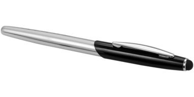 Набір Geneva з кулькової ручки-стилуса і ручки-роллера, колір срібний, суцільний чорний - 10667000- Фото №5