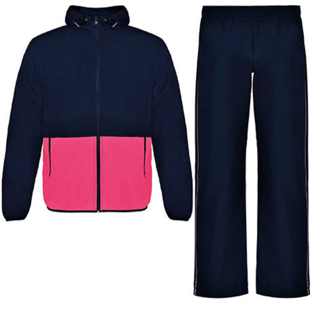 MINERVA Женский спортивный костюм, цвет темно-синий, флюорисцентный розовый  размер XL