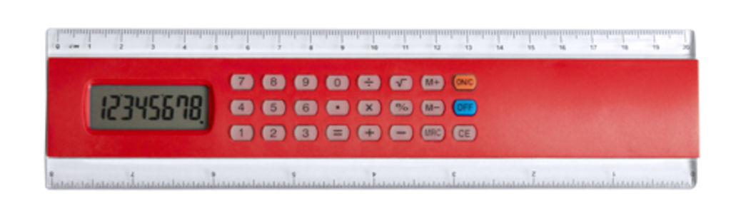 Линейка с калькулятором Profex, цвет красный