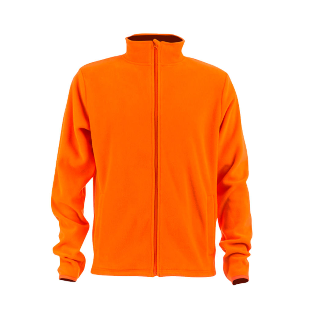 HELSINKI. Мужская флисовая куртка с молнией, цвет оранжевый  размер S