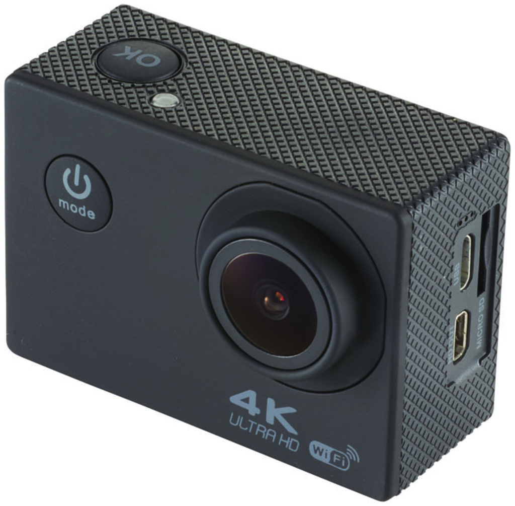 Экшен-камера 4k с Wi-Fi, цвет сплошной черный