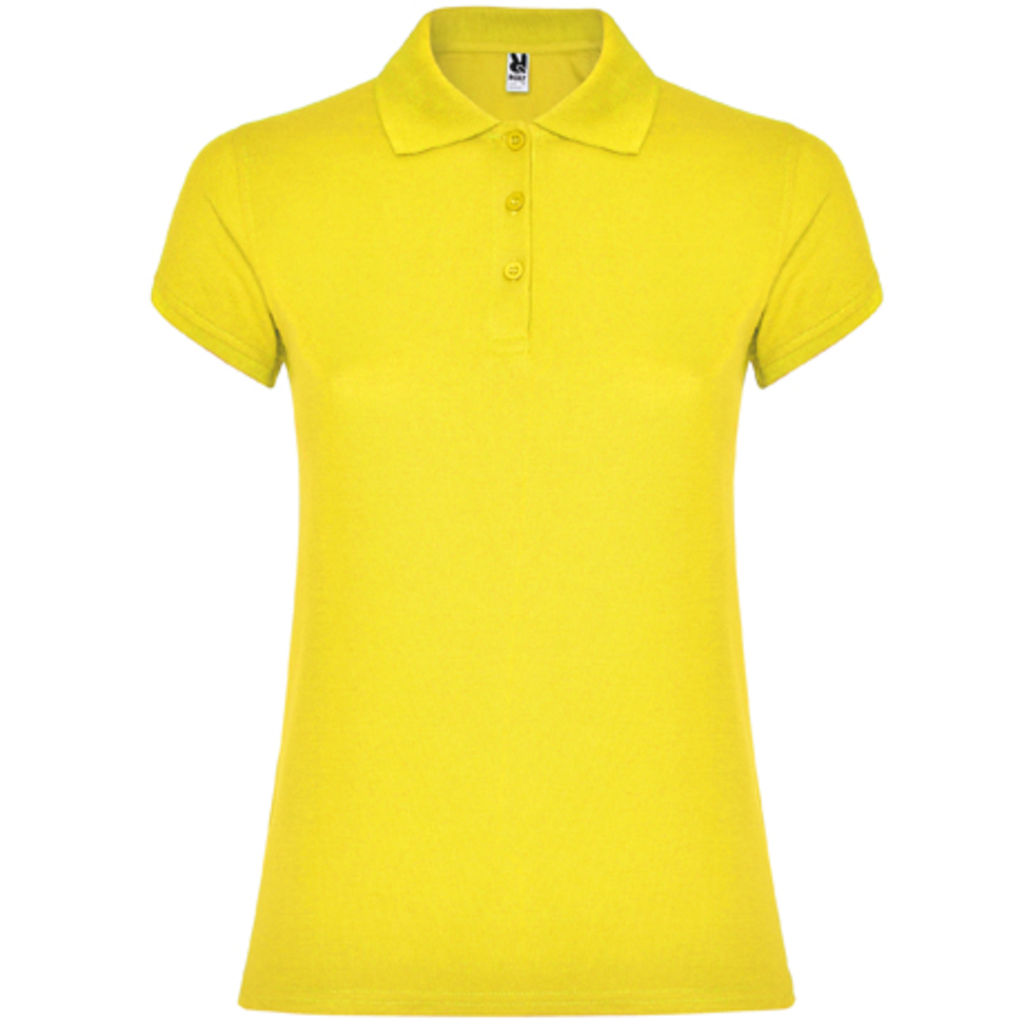 STAR WOMAN Жіноча футболка-поло з коротким рукавом, колір жовтий  розмір S