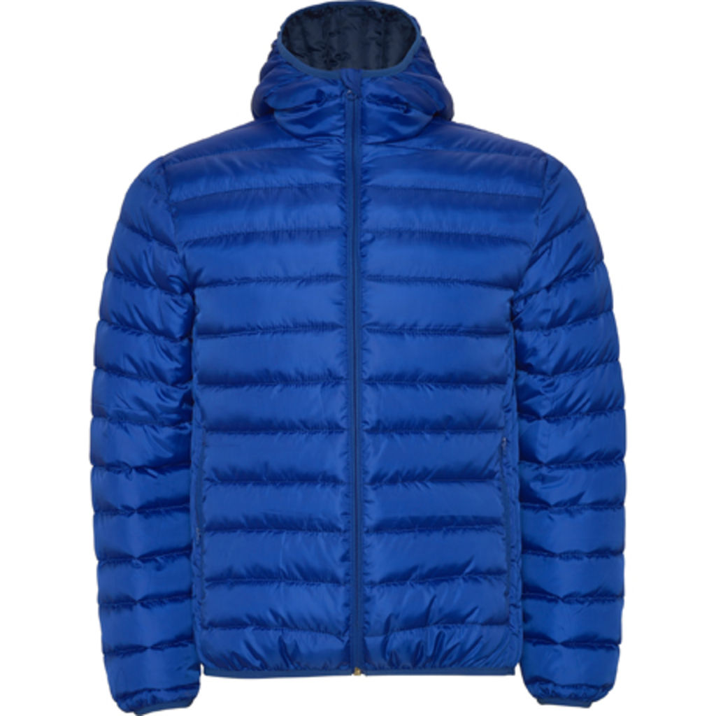 NORWAY Мягкая мужская стеганая куртка типа пуховик с подогнанным капюшоном, цвет ярко-синий  размер S
