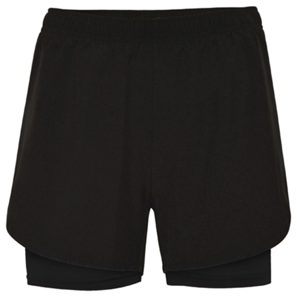 LANUS Женские спортивные шорты с контрастной сеткой внутри, цвет черный, черный  размер XL
