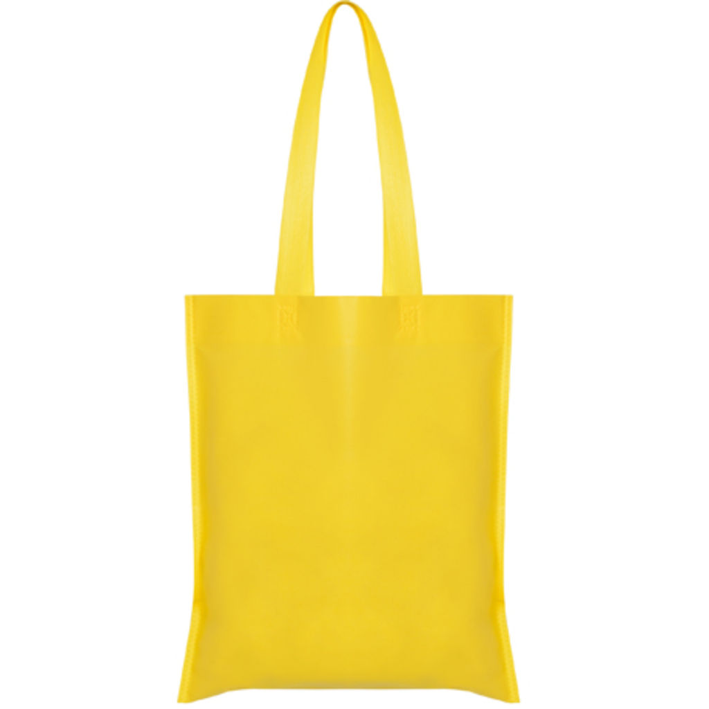 Сумка з нетканого матеріалу без ластовиці з довгою ручкою під колір сумки, колір жовтий