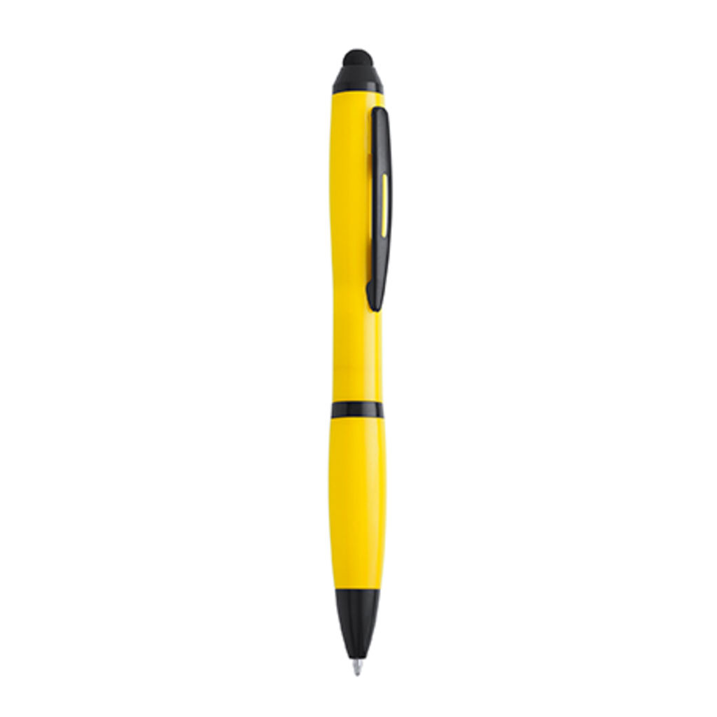 Ручка с поворотным механизмом в корпусе из ABS с сенсором, цвет желтый