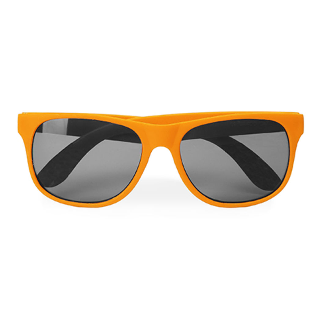 Класичні сонцезахисні окуляри зі зручною оправою в матовому оздобленні і лінзами зі ступенем захисту UV 400, колір апельсиновий