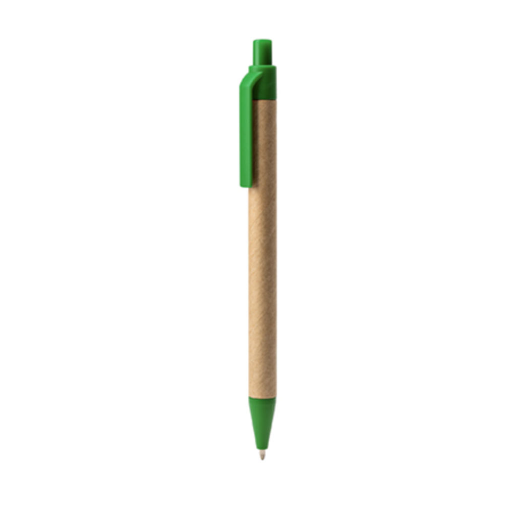 Шариковая ручка с корпусом из переработанного картона и PLA, цвет папаротниковый