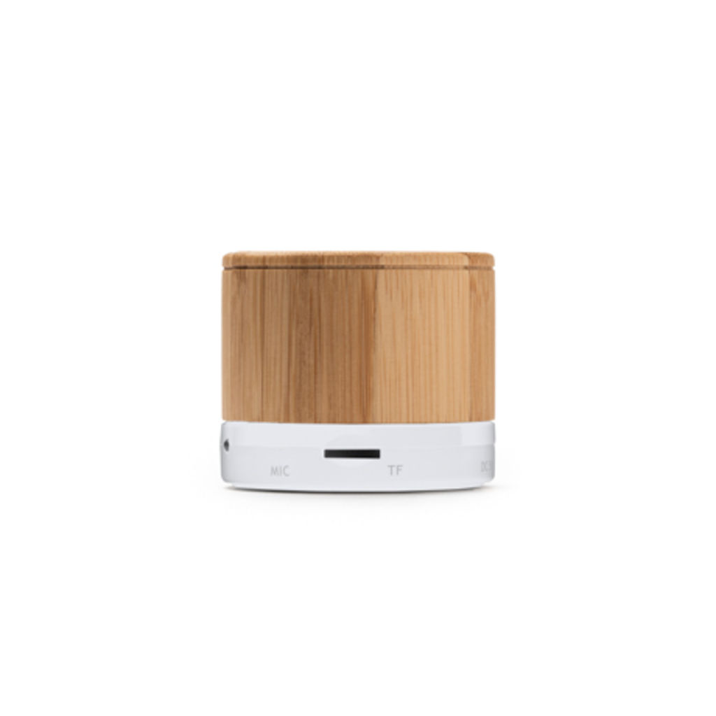 Беспроводная Bluetooth-колонка с основной структурой из натурального бамбука, цвет белый