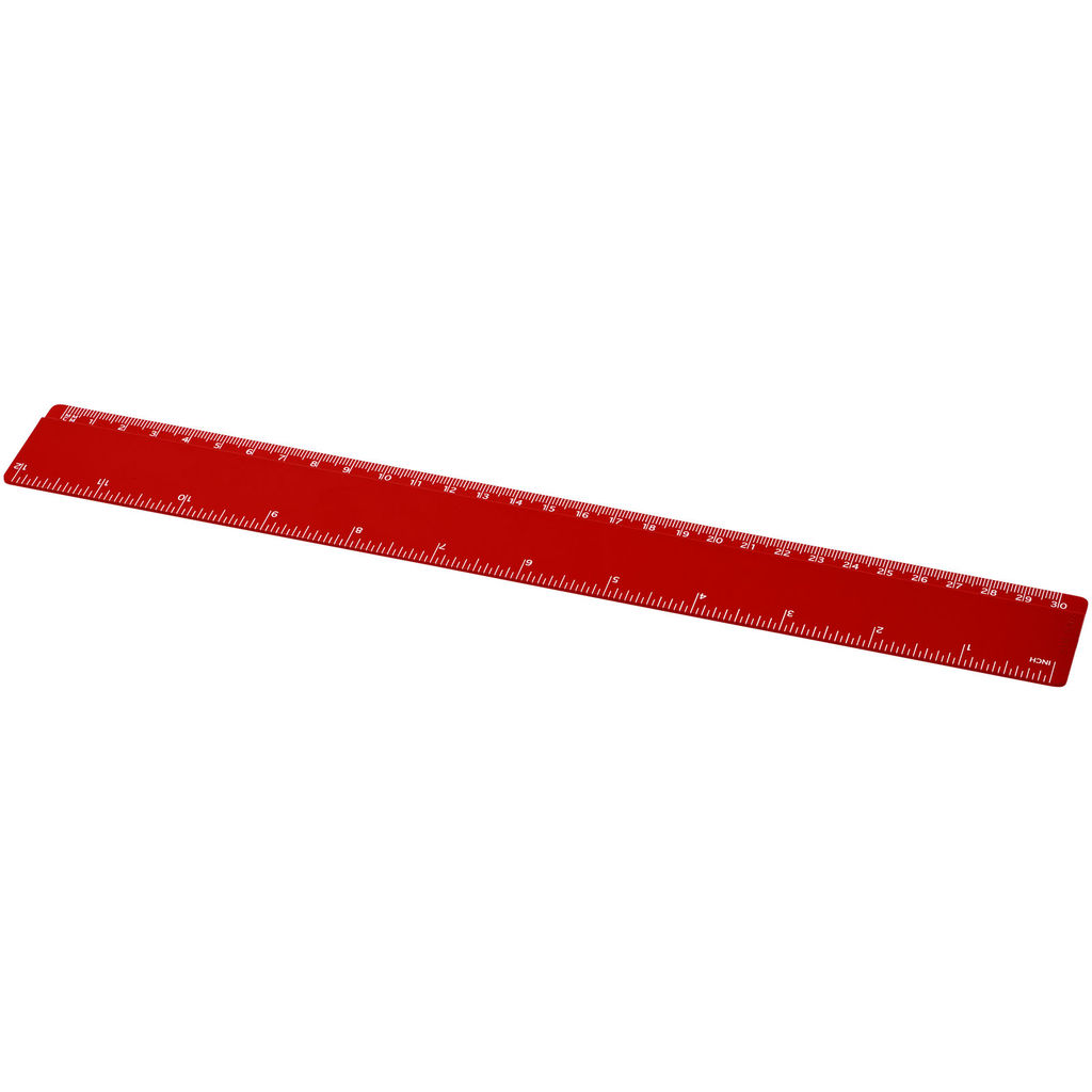 Лінійка Refari із переробленого пластику довжиною 30 см, колір червоний
