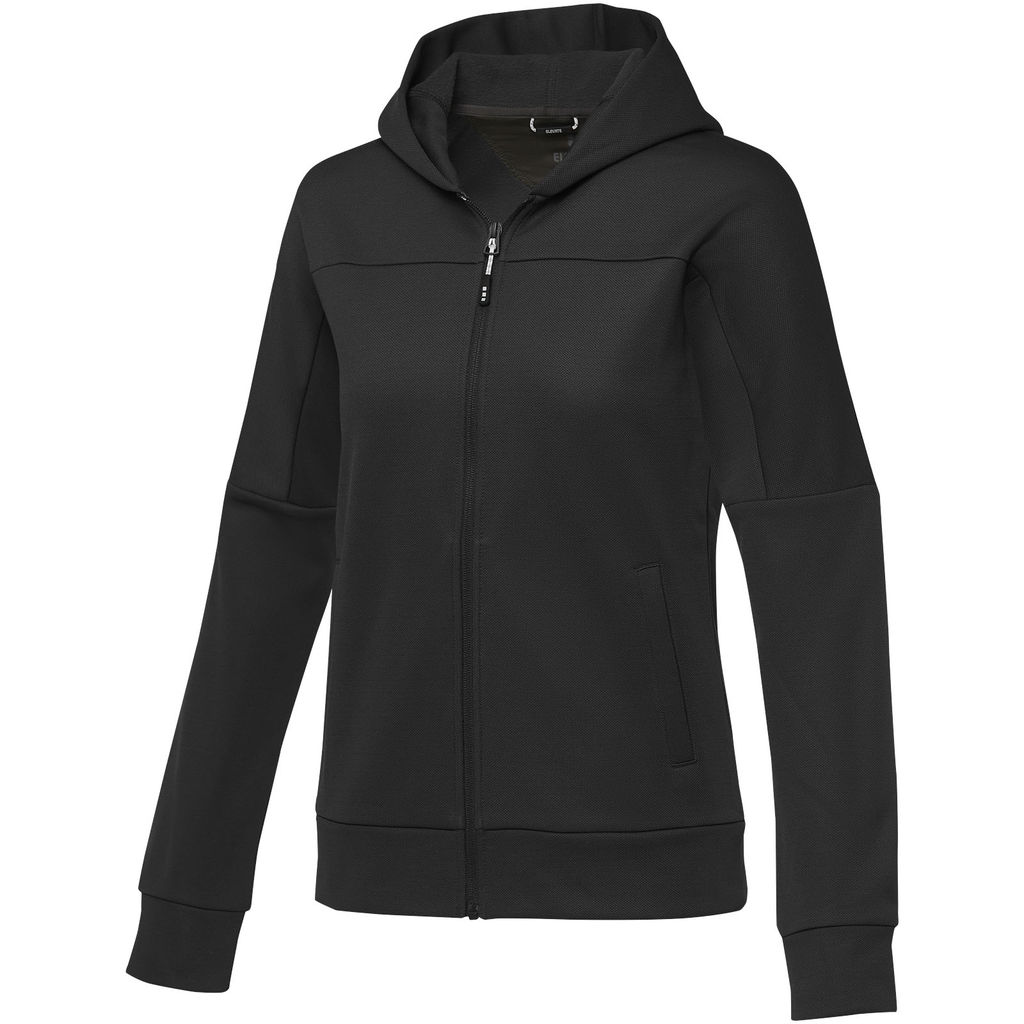 Женская спортивная трикотажная куртка Nubia на молнии, цвет сплошной черный  размер XS